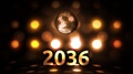 2036 New Years Eve Celebration Background Spinning Disco Ball Nightclub