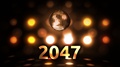 2047 New Years Eve Celebration Background Spinning Disco Ball Nightclub