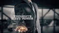 Businessman With Thoughts Have Power Hologram Concept