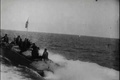 Pond5 Patrol boat at sea, torpedo released from side of patrol boat - 1916-1925
