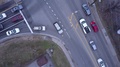 Cars At Intersection Aerial View 4k