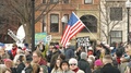 American Flag Waving At Anti Gun Protest