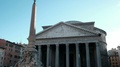 High Key Tracking Left Pantheon Obelisk Water Fountain Piazza Rotonda Rome Italy