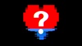 Pixel Heart With Question Mark Symbol Glitch Interference Screen Seamless Loop