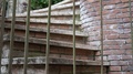 Brick And Marble Staircase With Iron Protection Grille