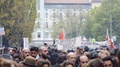 Large Crowd Of Protesters Demonstrate, Anti Capitalism, Labor Day, Berlin