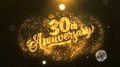 30th Happy Anniversary Celebration, Wishes, Greeting Text On Golden Firework