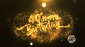 40th Happy Birthday Celebration, Wishes, Greeting Text On Golden Firework