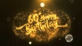 60th Happy Birthday Celebration, Wishes, Greeting Text On Golden Firework