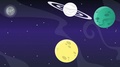 Star In Space With Planet Rocket Animation Background