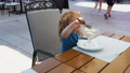 Sweet Toddler Boy Eating Ice Cream.