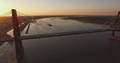 Super Cool Shot Barge Transporting Bulk Goods At Sunrise Mississippi River Video