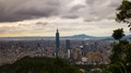 Taipei Cityscape Center Park Mountain Panorama 4k Timelapse Taiwan