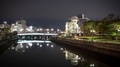 Hiroshima Atomic Dome Peace Park, Night Time Lapse Of Historic Sight Of World