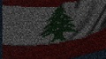 Waving Flag Of Lebanon Made Of Text Symbols On A Computer Screen. Conceptual
