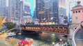 Chicago Dusable Bridge. 4k @ 24fps Shot Of People On The Boardwalk And Stairs