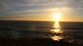 Sunset In The Portuguese Beach Of Ericeira With Relaxing Blur And Waves