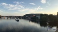 Stunning Opening Shot Showing Vltava River And Charles Bridge In Golden Hour