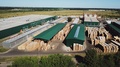Aerial View Of A Large Wood Processing Factory. Industrial Complex
