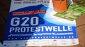 Pond5 Anti capitalism g20 protest demonstration poster in german, hamburg, germany