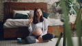 Beautiful Young Woman Blogger Is Recording Video About Pregnancy For Her Vlog