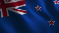 New Zealand Flag Waving 3d. Abstract Background. Loop Animation.