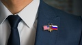 Businessman Friend Flags Pin United States Of America-Russia