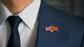 Businessman Friend Flags Pin United Kingdom-China