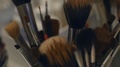 Make-Up Brush Set On Table, Dolly Shot, 4k