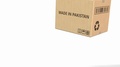 Box With Made In Pakistan Caption. 3d Animation