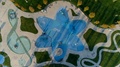 Aerial Top Down View Of Atomic Symbol In A Public Park 360 Turn