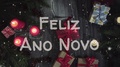 Animation Feliz Ano Novo - Happy New Year In Portuguese, White Letters, Red