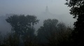 Fog. View To The Church. Grodno, Belarus. Time-Lapse