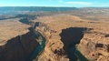 Aerial Shot Of A Speed Boat On The Colorado River At The Grand Canyon