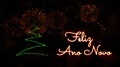 Happy New Year' Text In Portuguese 'feliz Ano Novo' Animation With Pine Tree And