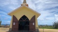 Slow Pan Up Of A South American Church In The Aruban Desert