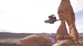Man Does Parkour Flip In Desert Rocks Travel Adventure Slow Motion