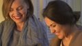 Happy Sisters Laughing And Embracing, Comfortable Atmosphere, Family Night