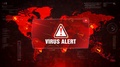 Virus Alert Alert Warning Attack On Screen World Map Loop Motion.