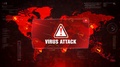 Virus Attack Alert Warning Attack On Screen World Map Loop Motion.