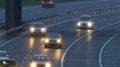 Traffic Flowing Along A Motorway In The Evening