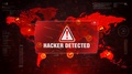 Hacker Detected Alert Warning Attack On Screen World Map.