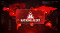 Hacking Alert Warning Attack On Screen World Map.