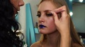 Professional Makeup Beauty Industry Artist Carefully Applying Fake Eyelashes