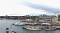 Ships In The Oslo Port Viewed From A Hill Top. Handheld Shot. 1080p.