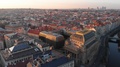 Aerial View To Vltava River And The City At Sunrise, Prague, Czech Republic