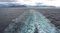 Cruise Ship Water Trace, Wide Shot, Norwegian Sea, Icelands Coastline