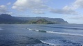 Surfer Waves In Hanalei Bay Kauai Hawaii. Drone Aerial View In 4k