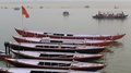 Pilgrim's Boat Sailing The Ganges River.