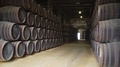 Rows Of Stacked Sherry Wine Barrels Inside Famous Gonzalez Byass Winery
